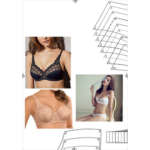 Patrones Moldes Bralette Aro Lenceria Imprimible Hasta 115