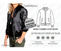 Molde Patrón Imprimible Bomber Jacket Mujer Del 38 Al 44