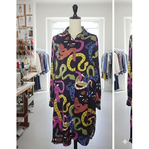 Molde Digital Camisa Larga Vestido C/canesu Pack 5 Talles!