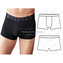 Molde Patrón Coreldraw Calzoncillo Boxer Hombre Del S Al 2xl