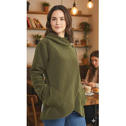 Molde Digital Abrigo Polar Cruzado Con capucha Talles S al XXL