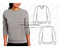 Moldes Patrones Buzo Cuello Redondo Mujer Talle Del Xs Al Xl