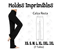 Moldes Patrones Imprimibles Calza Leggins Recta Xs Al 3xl
