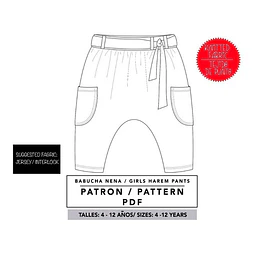 Molde De Costura, Patron Babucha Con Lazo Nena, Imprimible