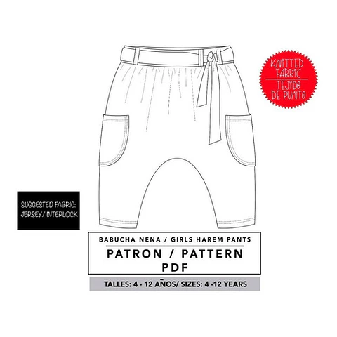 Molde De Costura, Patron Babucha Con Lazo Nena, Imprimible