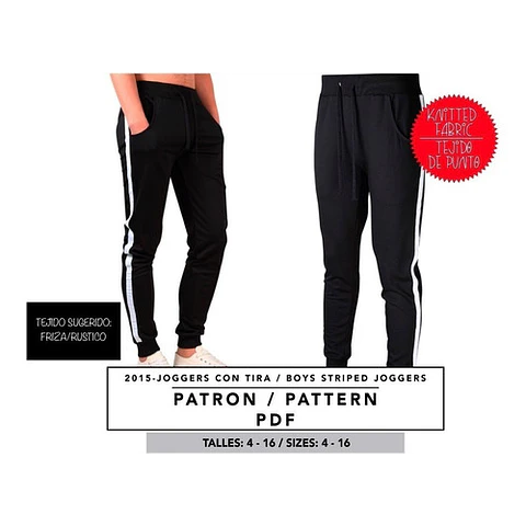 Molde De Costura, Patron Joggers Con Tira , Imprimible