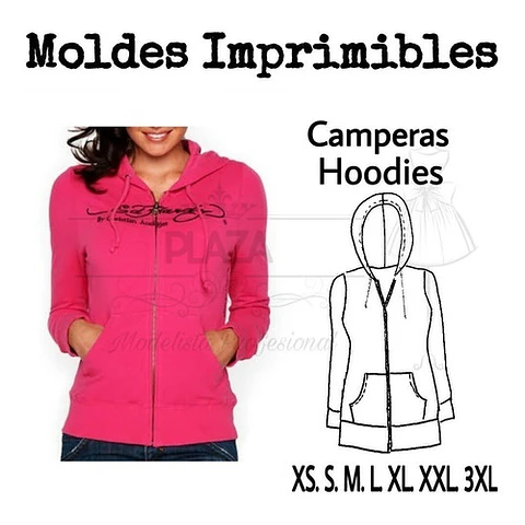 Moldes Patrones Imprimibles Campera Canguro Xs Al xxl