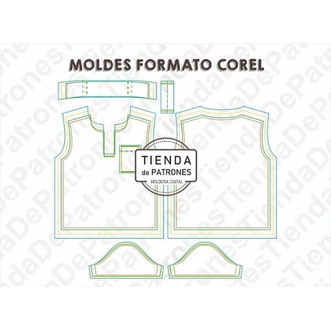 Molde Patron Coreldraw Chomba Polo Niños Talles Del 10 Al 16
