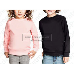 Molde Patron Coreldraw Buzo Basico Niños Talles 6 Al 14