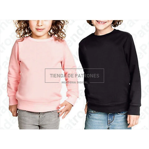 Molde Patron Coreldraw Buzo Basico Niños Talles 6 Al 14