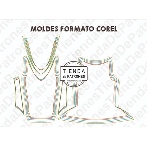 Molde Patron Coreldraw Musculosa Hockey Mujer Del Xs Al 2xl