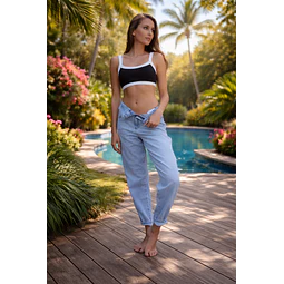 Molde Digital Pantalon Estilo Mom Doble Cintura, Talles S Al Xxl