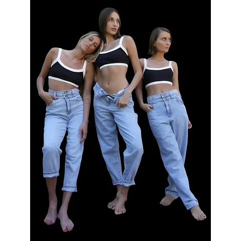 Molde Digital Pantalon Estilo Mom Doble Cintura, Talles S Al Xxl