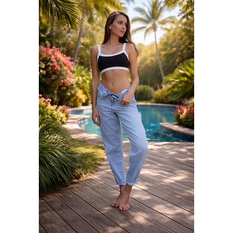 Molde Digital Pantalon Estilo Mom Doble Cintura, Talles S Al Xxl