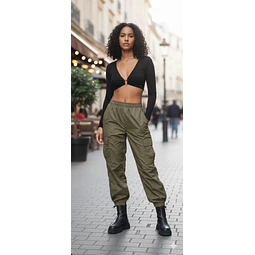 Molde Digital Pantalón Parachute Con bolsillos Cargo, Talles S A Xxl