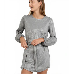 Molde Digital Vestido Con lazo y Manga Abullonada, talles S A Xxl