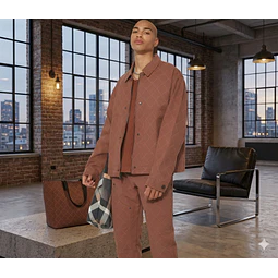 Molde Digital Campera Con bolsillos Parche, Talles S Al Xxl