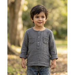 Molde Digital Remera Bebe Manga larga con abotonadura, Talles 6 A 8