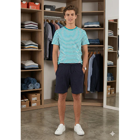 Molde Digital Bermuda De Punto Hombre, Pack Talles S Al Xxl