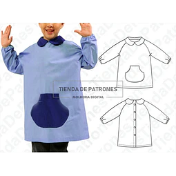 Molde Patron Coreldraw Guardapolvo Jardin Ranglan 2/3/4/5/6