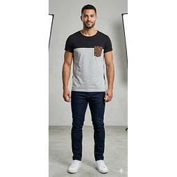 Molde Digital Remera con recorte bolsillo Pack Talles S Al Xxl