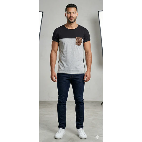 Molde Digital Remera con recorte bolsillo Pack Talles S Al Xxl