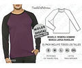 Moldes Patrones Remera Hombre Manga Larga Ranglan S Al 2xl
