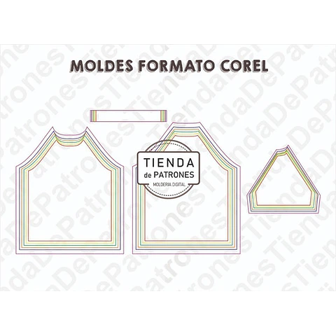 Molde Patron Coreldraw Remera Niños Manga Ranglan Del 4 A 14
