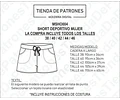Molde Patron Imprimible Short Deportivo Mujer Talles 38 A 46