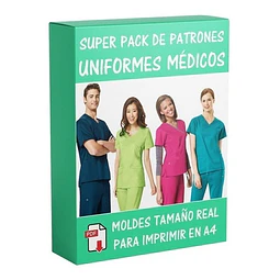 Moldes Y Patrones Uniformes Médicos Batas Cofias Delantal