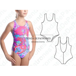 Molde Patron Coreldraw Malla Entera Nenas Talles 2 Al 14