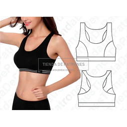Molde Patron Coreldraw Top Deportivo Mujer Del Xs Al 2xl