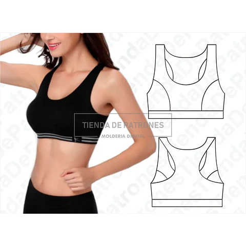 Molde Patron Coreldraw Top Deportivo Mujer Del Xs Al 2xl