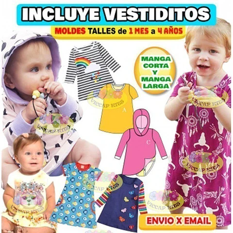 Moldes Y Patrones De Ropa Para Bebés Bodys Enteritos Campera