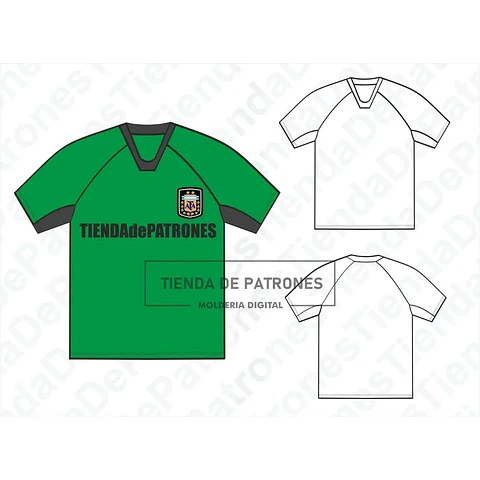 Molde Patrón Coreldraw Remera Futbol Hombre Del S Al 2xl