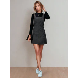 Overall Dress Sewing Pattern for Women PDF,  Women's Dress Pattern, Sewing Pattern Dress , Beginner Sewing Project, Front Zipper Dress