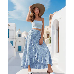 Wrap Skirt Pattern | Maxi Skirt Pattern | Women Sewing Pattern | Sewing Patterns | Summer Skirt Sewing pattern | Ruffle Hem Wrap Skirt
