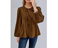 Blouse Sewing Pattern, Tie Front Blouse, Knot Blouse, Shirt Pattern, Milkmaid Pattern, Women Shirt, Peplum Top, Peplum Blouse Pattern Women