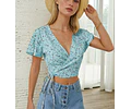 Wrap Top Pattern | Crop Top Pattern | Women Sewing Pattern | Blouse Pattern | Sewing Patterns Women Blouse | Tie Top Blouse Women Pattern