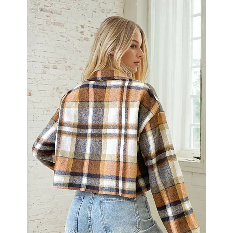 Crop Shirt Sewing Pattern, Long Sleeved Crop Shirt, Women Shirt Jacket Sewing Pattern, Women Sewing Pattern, Shacket Sewing Pattern