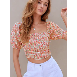 Puff Sleeve Blouse Pattern, Milkmaid top pattern, Sewing Pattern Top Blouse, Cottagecore Top Pattern, Milkmaid blouse, Sewing pattern top