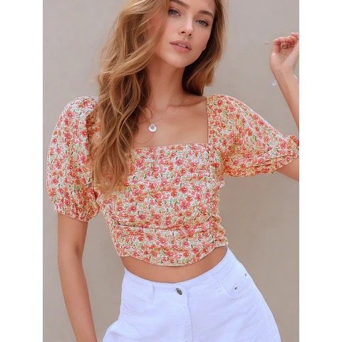 Puff Sleeve Blouse Pattern, Milkmaid top pattern, Sewing Pattern Top Blouse, Cottagecore Top Pattern, Milkmaid blouse, Sewing pattern top