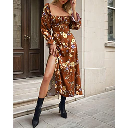 Dress Sewing Pattern | MaxiDress Pattern | Long Sleeved Dress Sewing Pattern | Women Dress Pattern | Sewing Patterns for Women Slit Dress