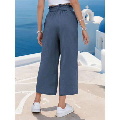 Women Pants Pattern | Elastic Waistband Pants Pattern | Straight Leg Pants | Women Sewing Pattern | High Waisted Pants Pattern | Women Pants