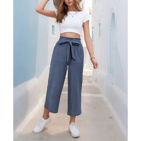 Women Pants Pattern | Elastic Waistband Pants Pattern | Straight Leg Pants | Women Sewing Pattern | High Waisted Pants Pattern | Women Pants
