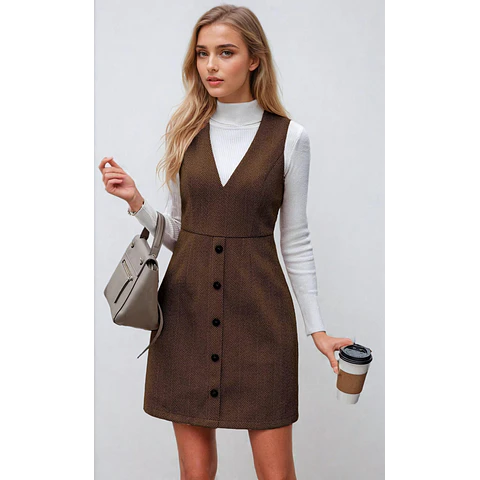 Dress Sewing Pattern | Overall Dress Pattern| Sewing Patterns | Women Sewing Pattern Dress | Short Dress | Overall Autumn Fall Dress Pattern