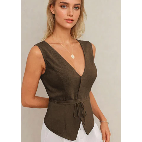 Vest Pattern, Waistcoat Pattern, Sewing Patterns, Women Pattern Vest, Front Tie Vest Pattern, Top Pattern Women, Women Vest Top Pattern