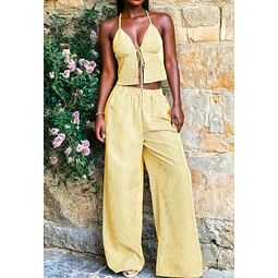 Front Tie Top & Wide Leg Pants Sewing Pattern | Top Sewing Pattern | Sewing Pattern Women | Wide Leg Pants Pattern | Top Pattern, Summer Set