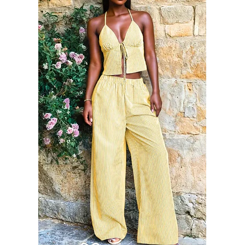Front Tie Top & Wide Leg Pants Sewing Pattern | Top Sewing Pattern | Sewing Pattern Women | Wide Leg Pants Pattern | Top Pattern, Summer Set