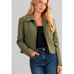 Jacket Pattern for Women, Zip Up Jacket Pattern, Women Jacket Sewing Pattern, Crop Jacket, Short Jacket, Women Sewing Pattern Zipper Jacket
